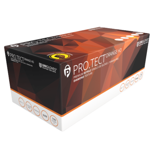 PRO.TECT Orange HD – Heavy Duty Orange Nitrile Gloves